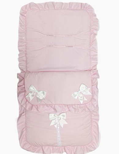 Pink white pram pushchair - pink,