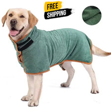 UK Dog Bathrobe Towel Microfibre Bath Robe Pet Super Absorbent Drying Coat XS-XL