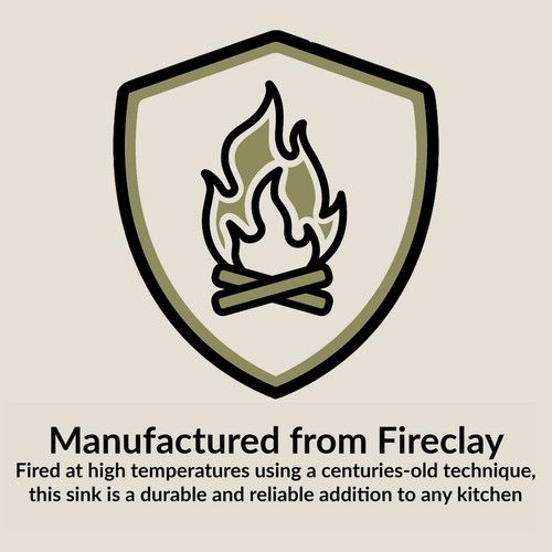 Fireclay kitchen single - kitchen, bowl