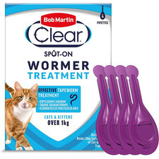 Bob Martin Cat Wormer Spot On for Cats & Kittens Worming Treatment 4 Tube