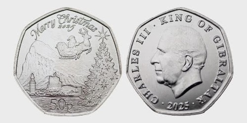 2025 gibraltar christmas - 2025, 50p