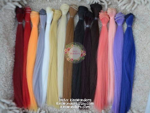 Synthetic straight doll hair - synthetic,