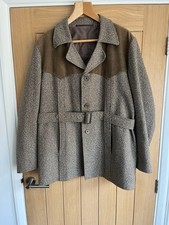 Vintage DUNN & Co BROWN WOOL MIX Hacking Sports Blazer Safari Jacket Chest 46”