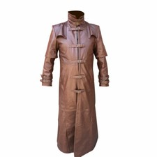 Mens Long Coat Real Brown