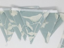 Laura Ashley Lockwood Duck Egg Blue Bird Handmade Bunting 10 Double Sided Flags