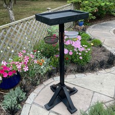 Wooden Black Bird Table Feeder Large Feeding Tray Feeding Station Heavy Duty