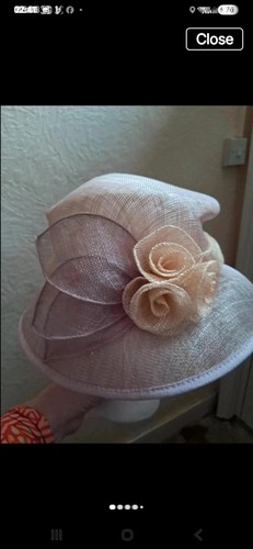 Women pink sinamay - sinamay, wedding