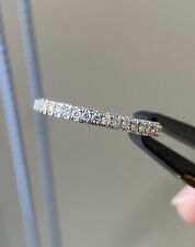 Round Cut 1.05 Ct Natural Diamond Wedding Eternity Band 950 Platinum Ring 5 6