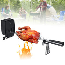 Electric Rotisserie BBQ Grill Roaster Spit Rod Outdoor Motor Kit Stainless Steel