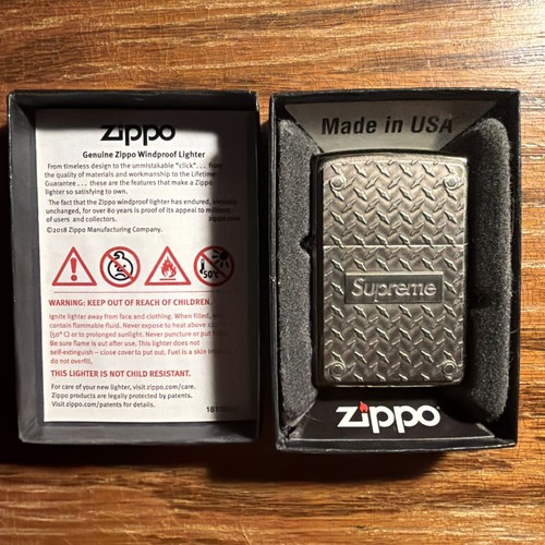 Supreme zippo diamond plate - supreme,