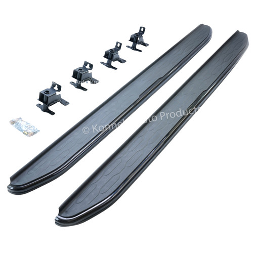 Black side steps running - black,