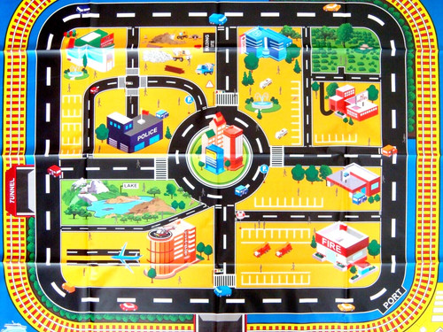 Giant city playmat road - giant, train