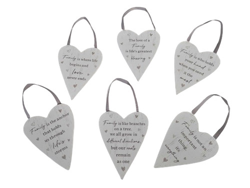 White wooden hanging family - white,