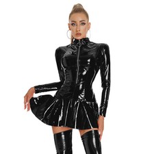 UK Womens Wet Look PVC Leather