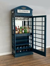 Drinks Cabinet - Iconic BT  Telephone Box Style Bar  in Haigh Blue