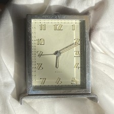 Art Deco🔥 RARE 🔥 8-Day 🔥 SWISS MADE 🔥 Travel / Desk Clock