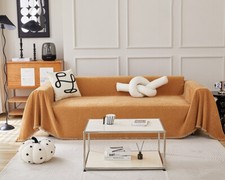 Pure Color Extra Large Chenille Throws Sofas Settee Bedspread Bed Cover Blanket