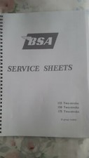 BSA BANTAM SERVICE SHEETS BOOK