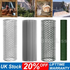 Chicken Wire Mesh Fencing Galvanised/PVC Netting Rabbit Fence Pet Garden 5~50M