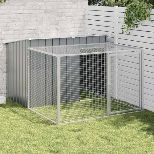 Dog house with run anthracite - house,
