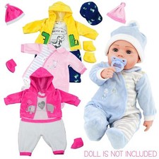 Set of Two 20” Baby Doll Outfits, Boy & Girl, Dresses Rompers Clothes BiBi Doll