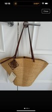 Large Authentic Loewe Shell Basket Bag Hand Tote Bag Anagram Logo 