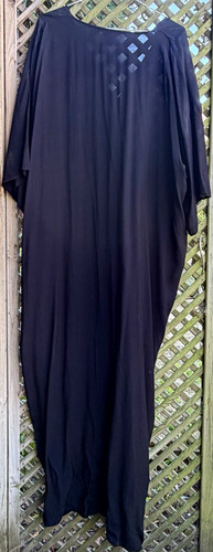 Women black kaftan style - black,
