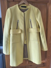 Bright Yellow Zara Coat Size 8 - Pre Owned Excellent Condition