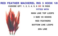 RED FEATHER RIG 3 HOOK 1/0