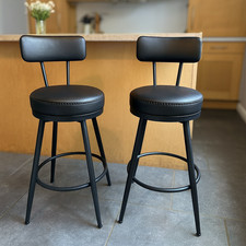 Set of 2 Swivel Bar Stools 360 Adjustable Counter Kitchen Dining Chairs Footrest