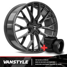FOR VAUXHALL VIVARO 2014-19 WOLFRACE MUNICH GTR 18" BLACK RATED WHEELS & TYRES