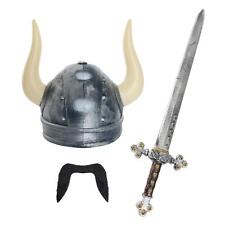 VIKING FANCY DRESS COSTUME HELMET SWORD NORDIC WARRIOR COSTUME ACCESSORY MENS