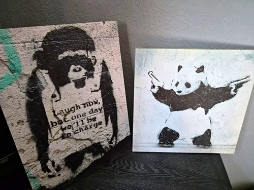 Banksy panda monkey set 2 - of,