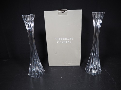Pair crystal candle holders - pair,