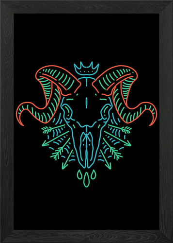 Goat skull framed wall - wall, art