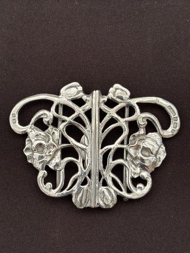 Art nouveau silver nurses belt - nouveau,