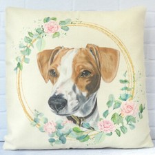 Jack Russell Terrier Dog Cushion Cover Flowers Animal Decorative Novelty Gift 18