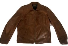 Reed Men’s 1970’s Brown Leather Vintage Retro Jacket.