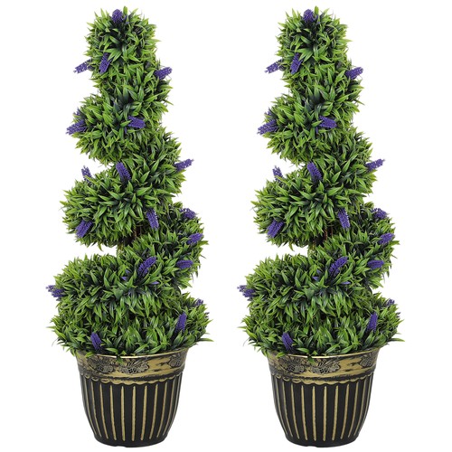 Homcom set spiral topiary - of,