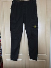 STONE ISLAND TYPE RE-T BLACK CARGO PANTS MENS SIZE W32 100%GENUINE