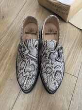 George Cox Snake Print Buckle Shoes Size 8.5