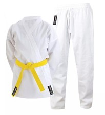 Cimac Karate Suit Kids Gi 7oz Uniform + White Belt Martial Arts Childrens