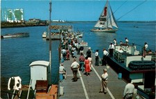 ATLANTIC CITY, CE, Capt, LF DAY FISHING BOAT, BEACH Postcard