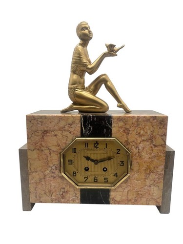 Antique art deco mantel - art,