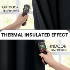 4 Curtains Panel Blackout Thermal Pencil Pleat Tape Top Curtain Set Energy Save