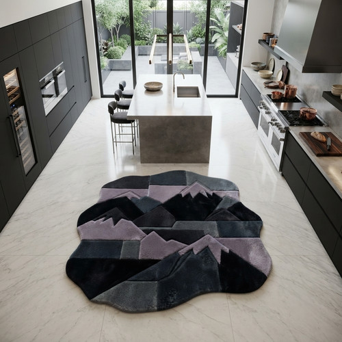 Hand tufted mountain range - hand,