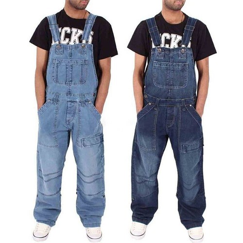 Mens denim dungarees - denim, jumpsuit