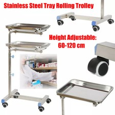 Professional Medical Salon Instrument Tray Rolling Trolley Mobile Storage Cart