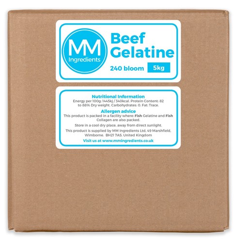 Beef gelatine powder 5kg 240 - beef,
