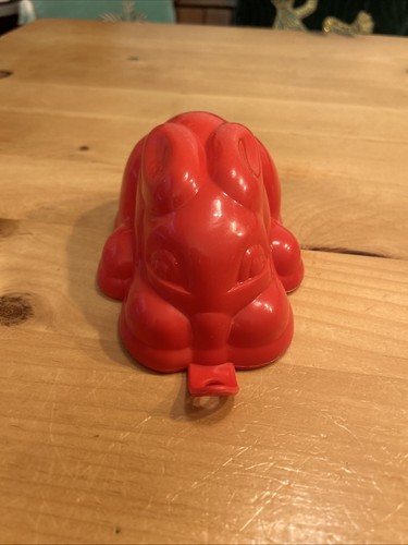 Vintage red plastic rabbit - vintage,